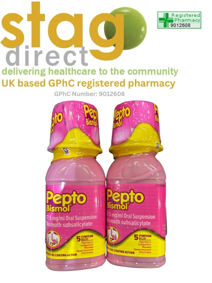 Pepto-Bismol Indigestion and Diarrhoea Liquid 120ml  TWO BOTTLES