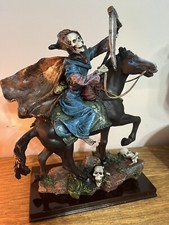 Grim Reaper On Horse With Scythe Skeleton Figurine