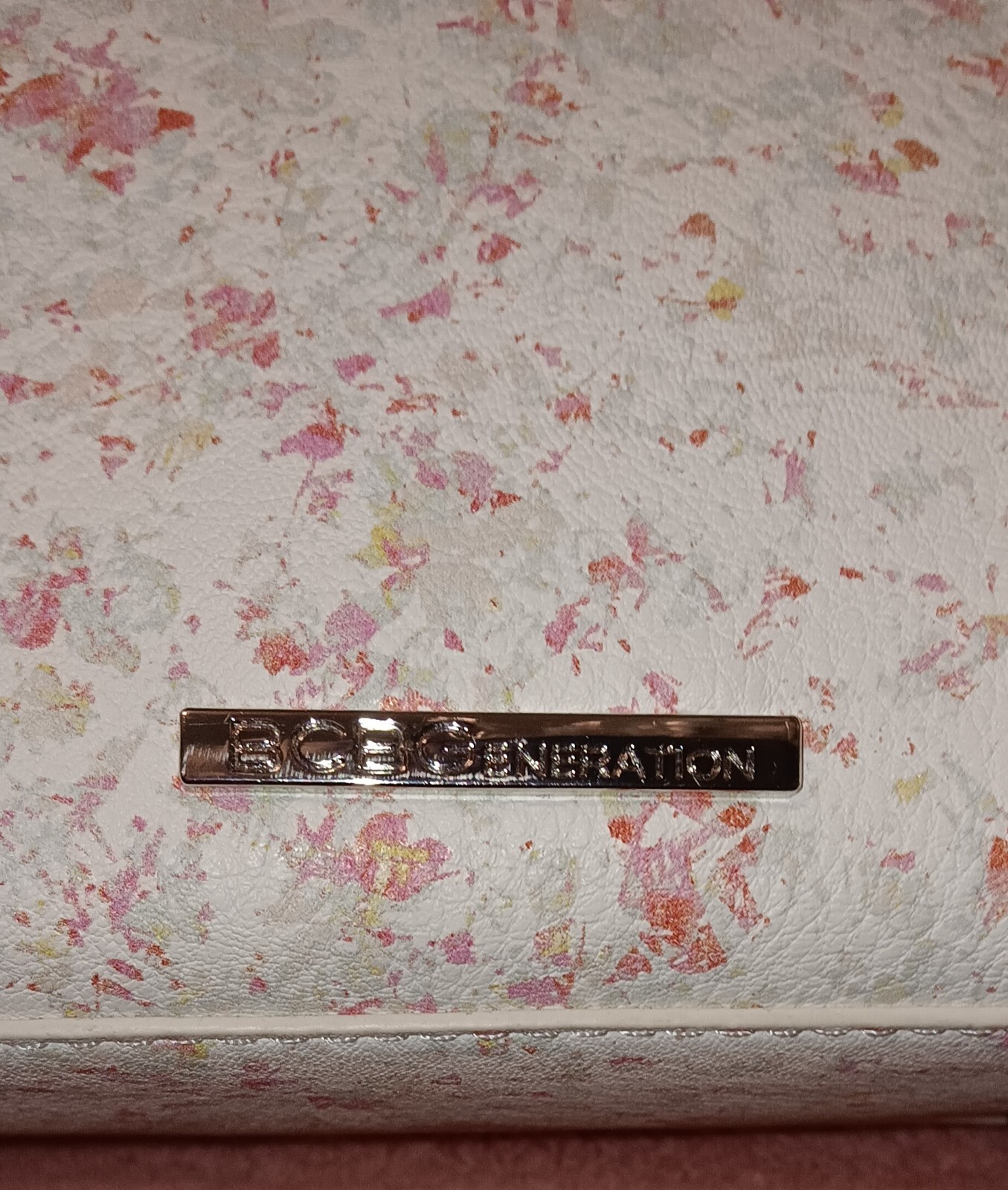 BCBGeneration Pink/Gray Splattered Mini Handbag/C… - image 3