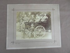 PHOTO ANCIENNE ATTELAGE CHARRUE CHEVAL COACH famille JERSEY ISLAND 1900