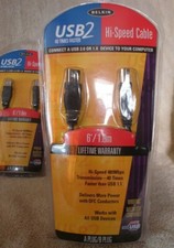 New BELKIN F3U133-06 PRO Series Printer Cable, USB2, Hi-Speed A to B Plug. 6'
