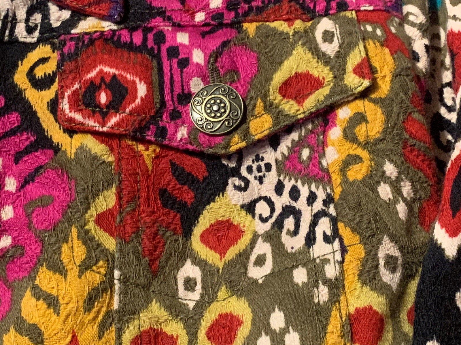 Ruby Rd Geometric Multicolor Jacket Cotton Jean S… - image 4