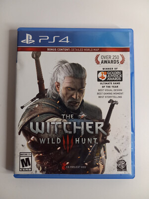 Witcher 3: Wild Hunt (PlayStation 4, PS4 - 2015) Complete with Map