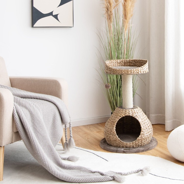 28" Multi-layer Cat Tree Handmade Cat Tree Tower Activity Center w/Jump Platform