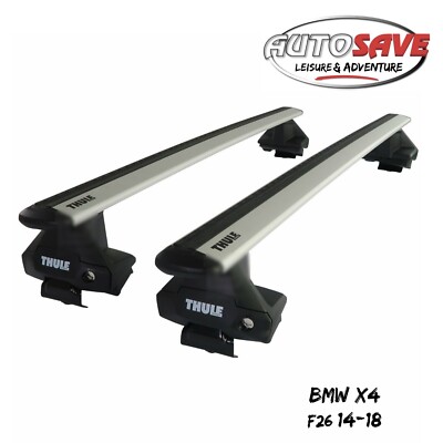 Thule Aluminium WingBar Evo Silver Roof Bars to fit BMW X4 F26 14-18 Lockable