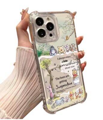 iPhone 16 XR 14 15 11 12 Plus Pro Cover Case Winnie Clear The Pooh Bear Honey