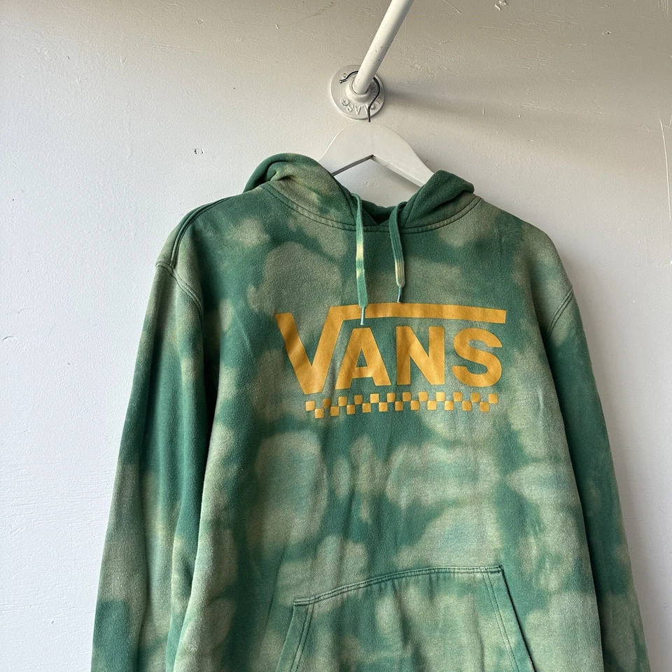 Sudadera con Capucha Vans Skateistan Verde Pullover Talla M Hecha a Mano Tie Dye Única en Su Clase Foto 2 de 4