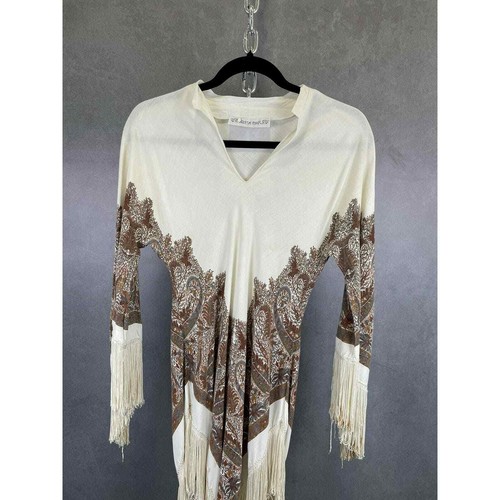 Vintage 1970s Woodstock Valerie Parr Long Sleeve Fringe Top - Picture 2 of 10