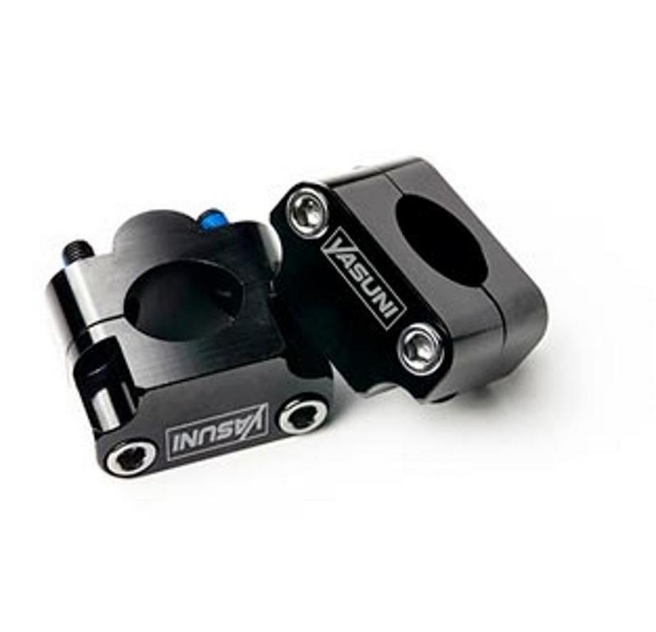 Pontets réhausse guidon 28.6mm moto Yasuni pro race alu noir pour té de fourche