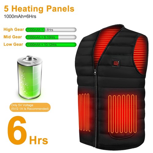 Heated Vest Lightweight Heated Jackets with 20000mAh Battery Pack 3 Heat Levels - Picture 8 of 16
