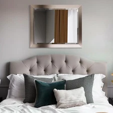 Head West Brushed Nickel Bathroom Vanity Mirror Beveled DAMAGED BOX