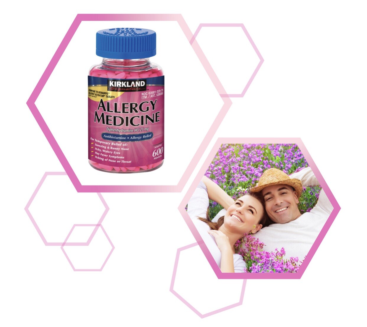 Kirkland Signature Allergy Relief Medicine 600 Tablets 25mg Compare to