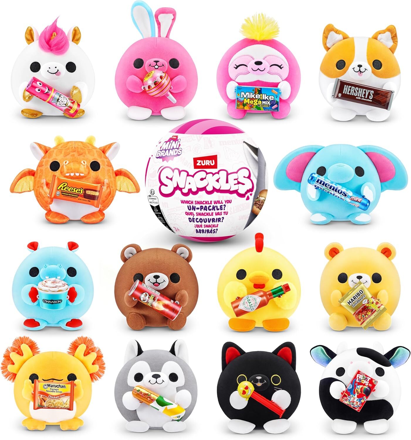 Маленькие закуски размером 14 см от ZURU Cuddly Squishy Comfort Plush с лицензией Sna 7090₽