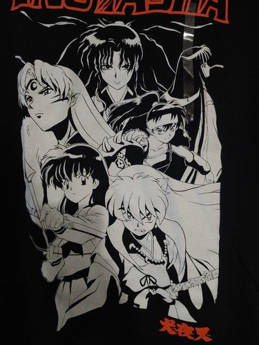 Official Inuyasha Anime Graphic T-Shirt Short Sleeve Mens Size L Black - Picture 2 of 6
