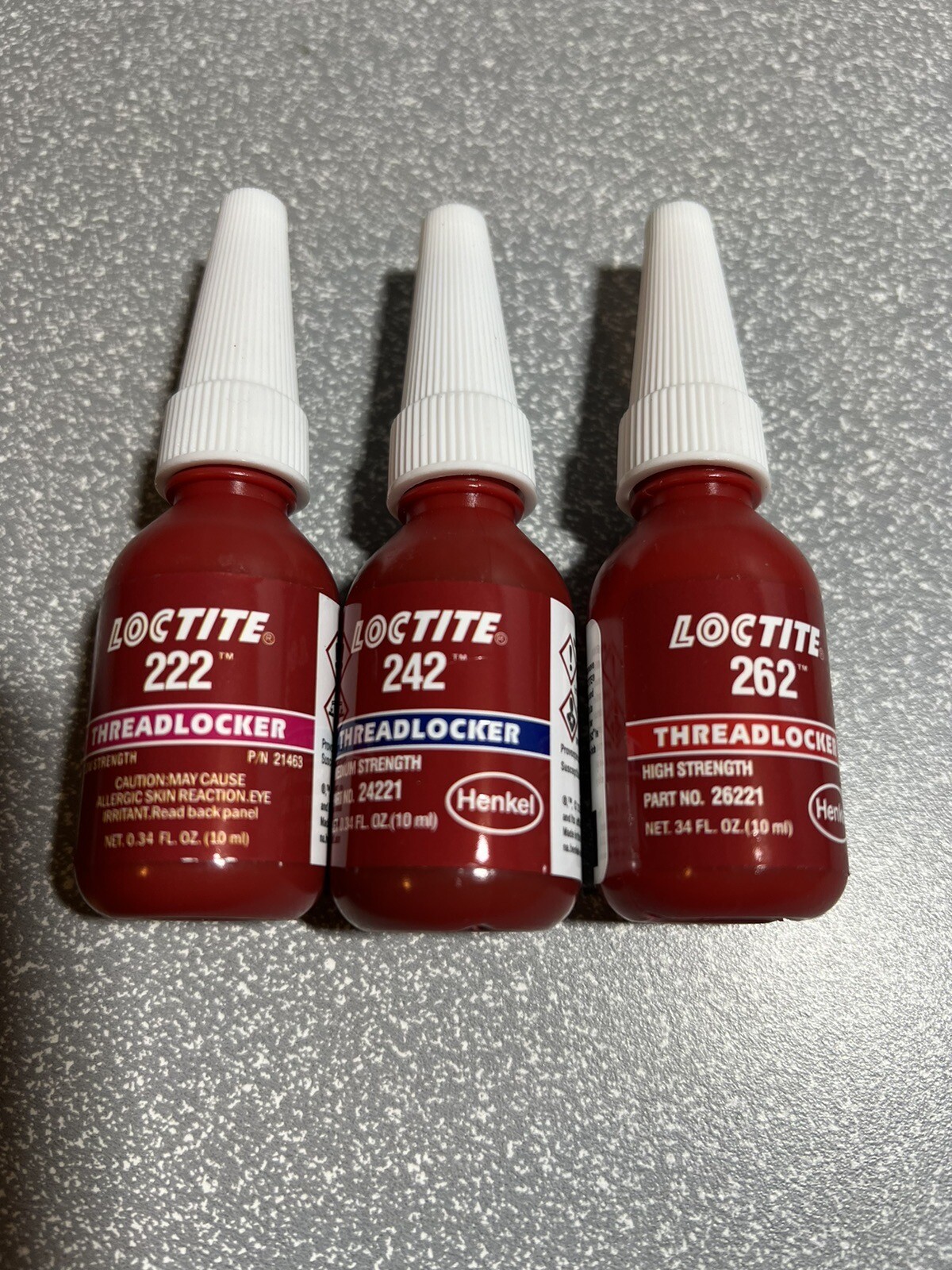 3 BOTTLES LOCTITE 222 242 262 10 ML EACH *Expired* eBay