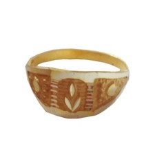 Certified Solid 22K/18K Yellow Fine Gold Plant Design Kids Ring Size-1