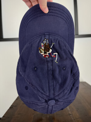 US Polo Assn Hat Cap Strap Back Adult Blue Pony Cotton Since 1890
