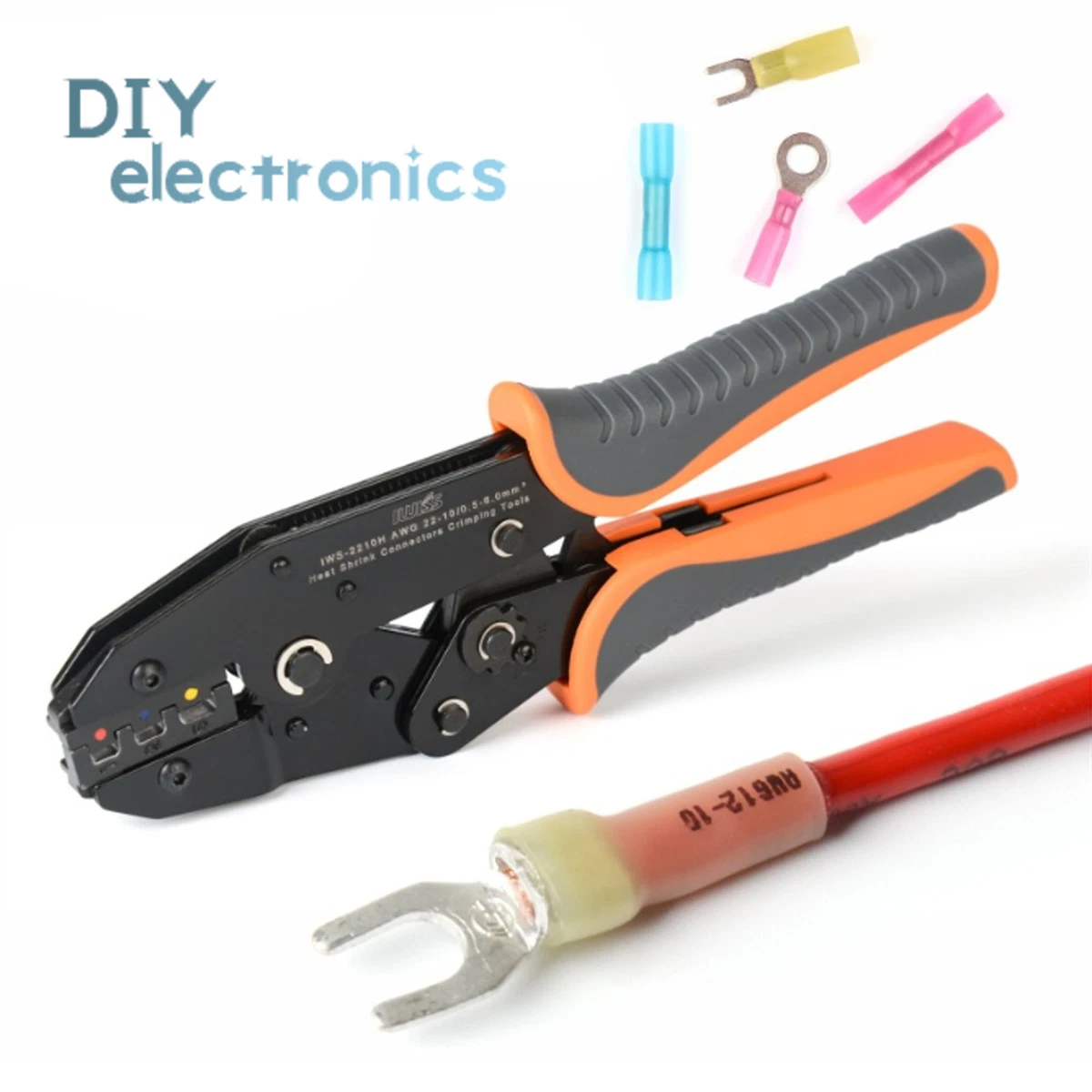Wirefy crimping tool for insulated online electrical connectors ratcheting wire crimper