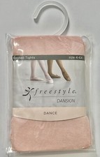 Girl's Freestyle Danskin Dance Footed Tights Color Pink Size 4-6X NEW