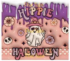 20oz Sublimation Tumbler Wrap Hippie Halloween Ready To Press Heat Transfer