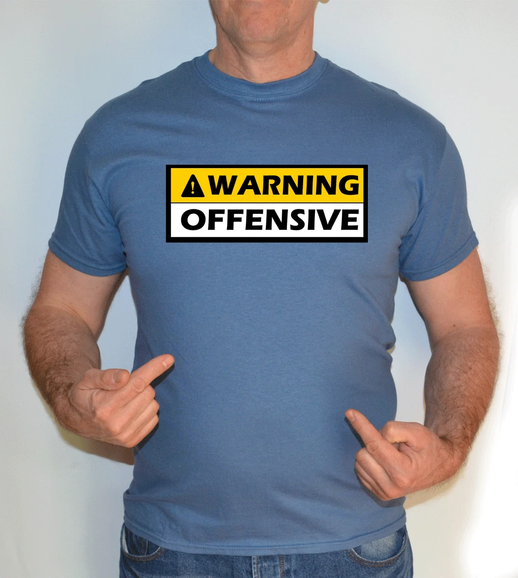 WARNING OFFENSIVE FUN T SHIRT GIFT