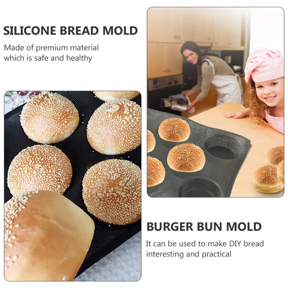 Silicone Bread Mold Nonstick Cake Molds Buns Pan Flat Skillet eBay