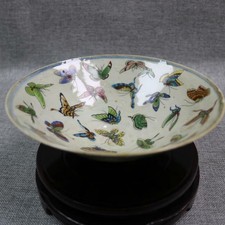 Chinese Famille Rose Porcelain Hand Painted Butterfly Design Big Bowl 6.9 Inch