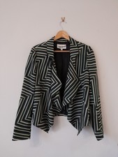 Clements Ribeiro Very Light Striped Jacket Blazer Size 14 Uk Large Green Mix