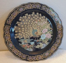 Great Moroccan TAOUS Plate 12” Porcelain Charger PEACOCKS Asian China