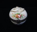 Limoges French Hand Painted Floral Apple Trinket Box W/ Gold Trim  — photo 5