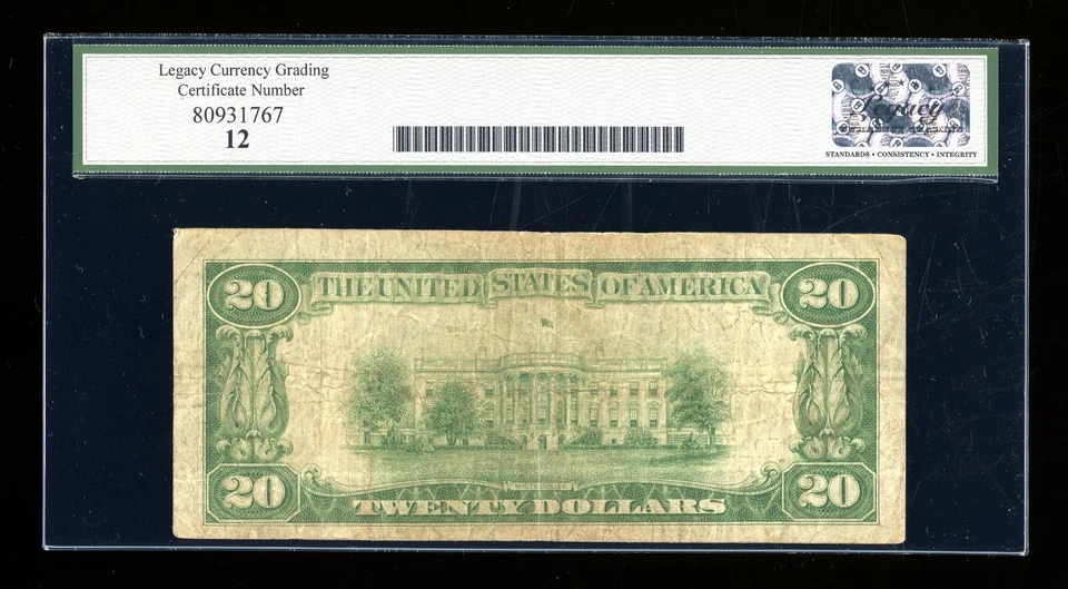 DBR 1928-B $20 LGS FRN Minneapolis Fr. 2052-Ilgs Legacy 12 Serial I03600560A - Image 2 of 2