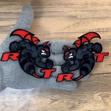 Hornet Badges Emblem Red Eye Bat Wings Alpha Stinger Letters  Horns Fender Angry