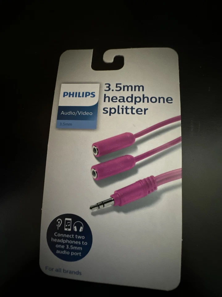 Philips 3.5mm Headphone Splitter Pink - Image 3 of 3