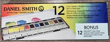 Daniel Smith Extra Fine Watercolors Set 12 Color Half Pans Paint NEW Brush Ink