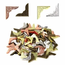 80 Pcs Metal Book Corner Protectors Iron Album Photo Corners for Scrapbook