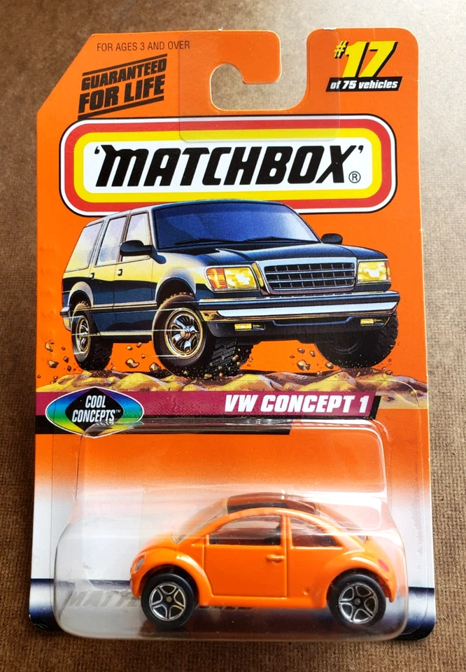 De colección 1997 Matchbox VW CONCEPT 1 VOLKSWAGEN ¡Cool Concepts! 3 Naranja 17/75 1:64 PR5 Foto 4 de 4