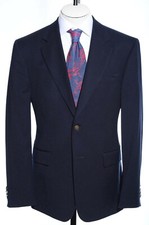 40R Stafford Performance Navy Blue Wool Two-Button Blazer Jacket 26.25" Sleeves