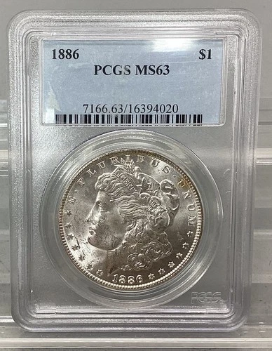 1886 Morgan Silver Dollar - PCGS - MS 63
