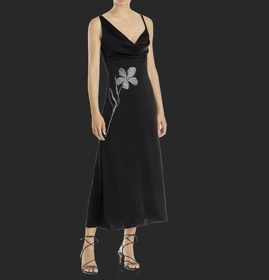 David Koma Crystal Embellished Floral Midi Dress Women's Sz 6 New $2186  L121402