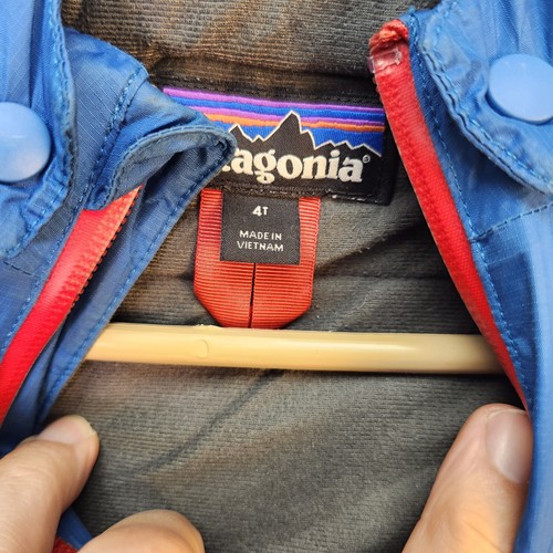 Patagonia Jacket Youth 4T Blue Gray Hooded Full Zip Water Resistant Outdoors - Picture 3 of 8