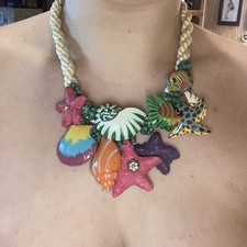 Stunning Starfish Sea-life Statement Necklace Beachy Coastal