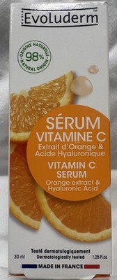 Evoluderm Vitamin C Serum with Orange Extract & Hyaluronic Acid 1.05 fl oz Vegan