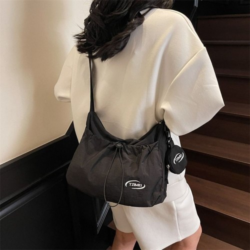 Leightweight Pleated Crossbody Bag Large Capacity Commuting Bag Teenagers