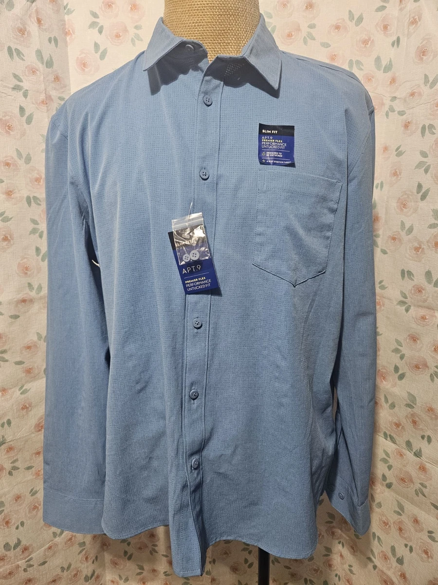 sequin dress halter Men's Slim Fit Blue Dress Shirt Size N1 main image 1