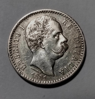 2 Lire argento Regno d'Italia 1881 Umberto I Ottima