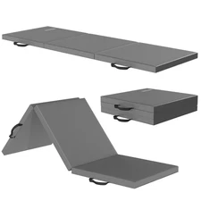 Folding Exercise Mat, 2ft x 6ft with Carrying Handles , 2-inch Thick, Gray
