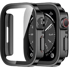 Tempered Glass Case for Apple Watch 40 41 42 44 45 46 49mm SE Ultra Cover