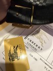 Burberry Men’s Dress Belt Size 38Beige Check 1.5" Gold Logo Buckle — photo 4
