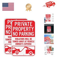 2 Pack Private Property No Parking Signs, Violators Will Be Towed Away at Veh...