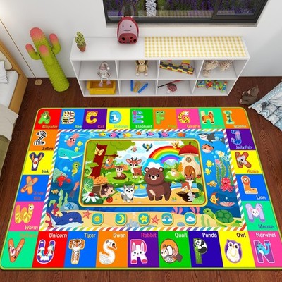 LTKOUGFAM Baby Play Mat for Floor, ABC Kids Rugs for Playroom, Forest Animals Ki